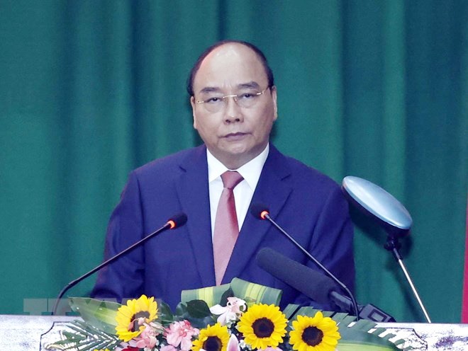 Chủ tịch nước Nguyễn Xuân Phúc phát biểu tại buổi làm việc với Công an TPHCM.  Ảnh: TTXVN