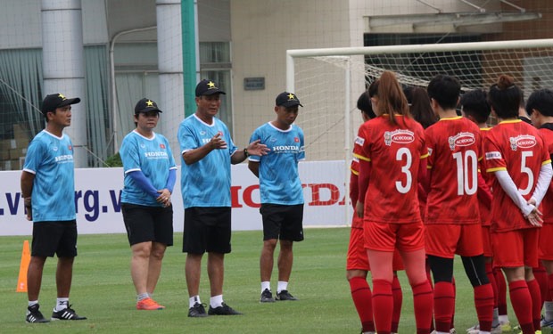 Tuyển nữ Việt Nam thi đấu tại Asian Cup nữ 2022. Ảnh: VFF