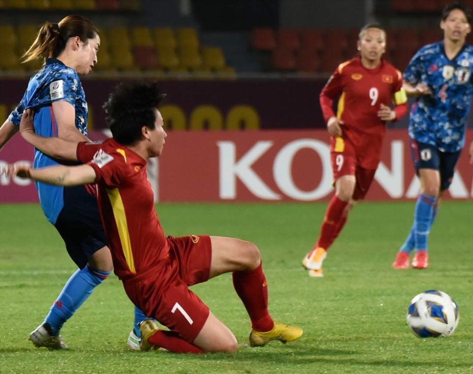 Tuyển nữ Việt Nam quyết tâm hạn chế bàn thua khi đối đầu Nhật Bản. Ảnh: AFC