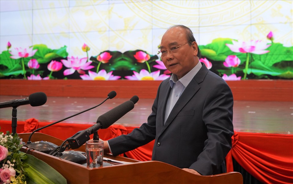 Chủ tịch nước Nguyễn Xuân Phúc phát biểu tại Hội nghị. Ảnh: MD