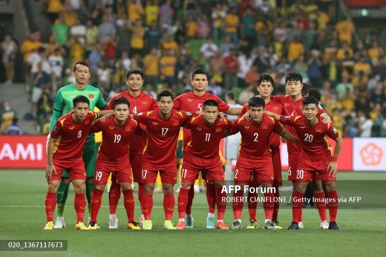 Đội hình ra sân tuyển Việt Nam. Ảnh: AFP