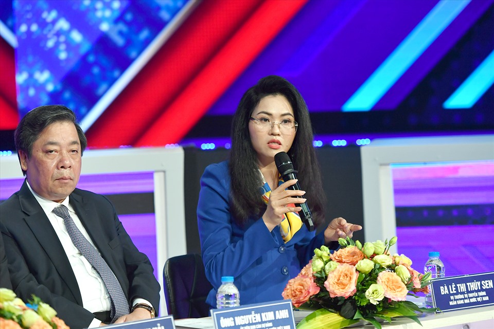 Bà Lê Thuý Sen - Vụ trưởng Vụ truyền thông Ngân hàng Nhà nước. Ảnh TL