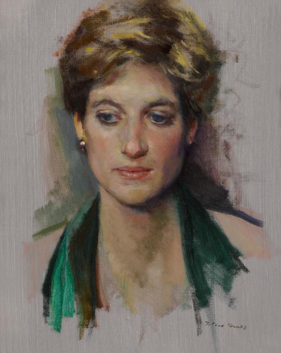 Bức tranh sơn dầu “Diana, Công nương xứ Wales“. Ảnh: Sotheby's