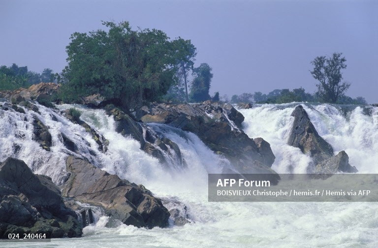 Một thác nước thuộc sông Mekong ở địa phân của Lào. Ảnh: AFP