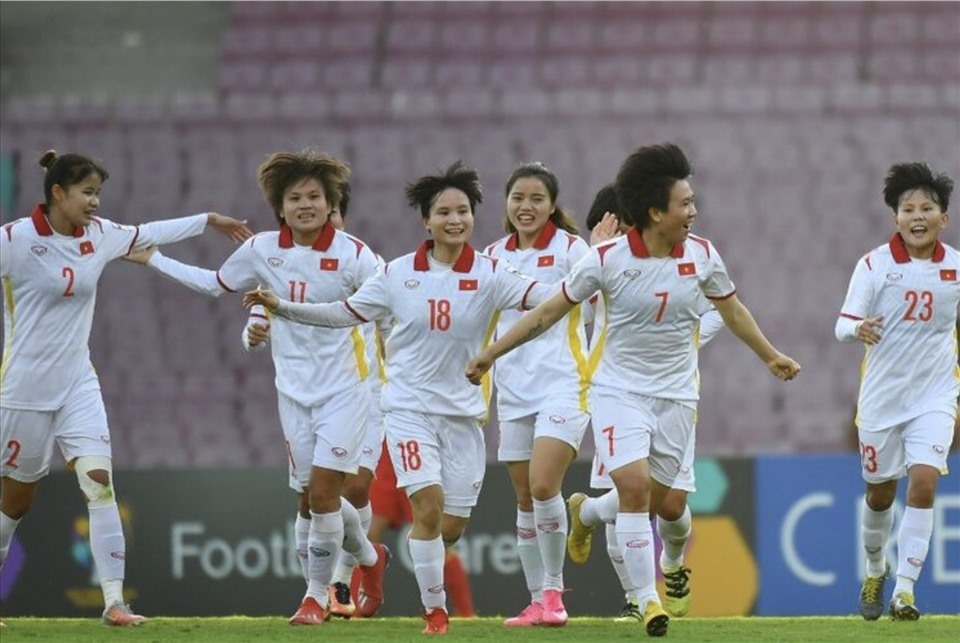Cơ hội giành vé dự World Cup 2023 đang nằm trong tay tuyển nữ Việt Nam. Ảnh: AFC