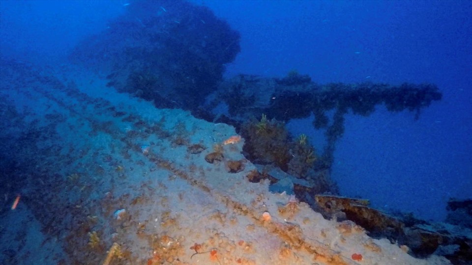 Xác tàu ngầm Jantina ở phía nam đảo Mykonos. Ảnh: Thoctarides