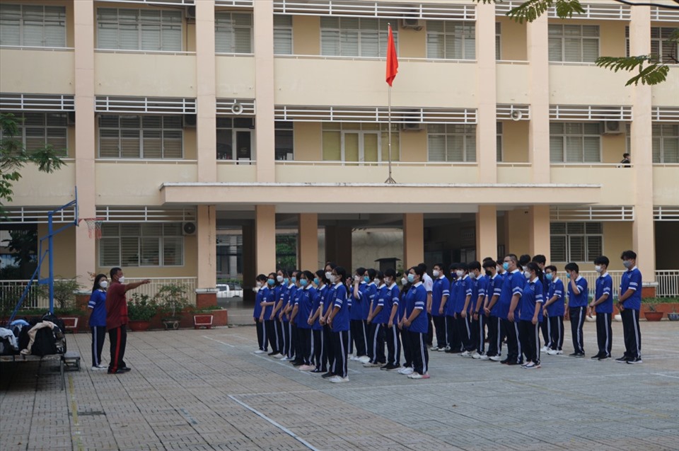 Học sinh Trường THPT Thanh Đa trong một tiết học trực tiếp.