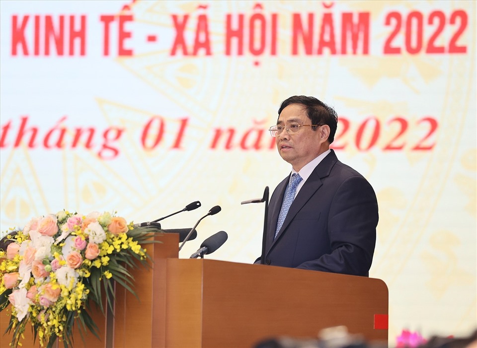 Thủ tướng Chính phủ Phạm Minh Chính phát biểu khai mạc hội nghị. Ảnh Hải Nguyễn