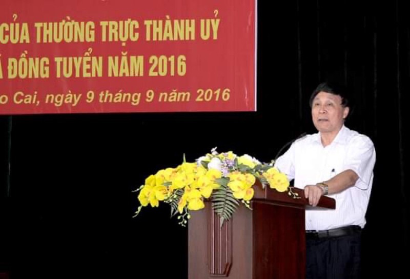 Ông Nguyễn Quang Huy khi còn đương chức - Ảnh: Công an tỉnh Lào Cai.