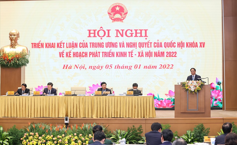 Thủ tướng Chính phủ Phạm Minh Chính phát biểu tại hội nghị. Ảnh Hải Nguyễn