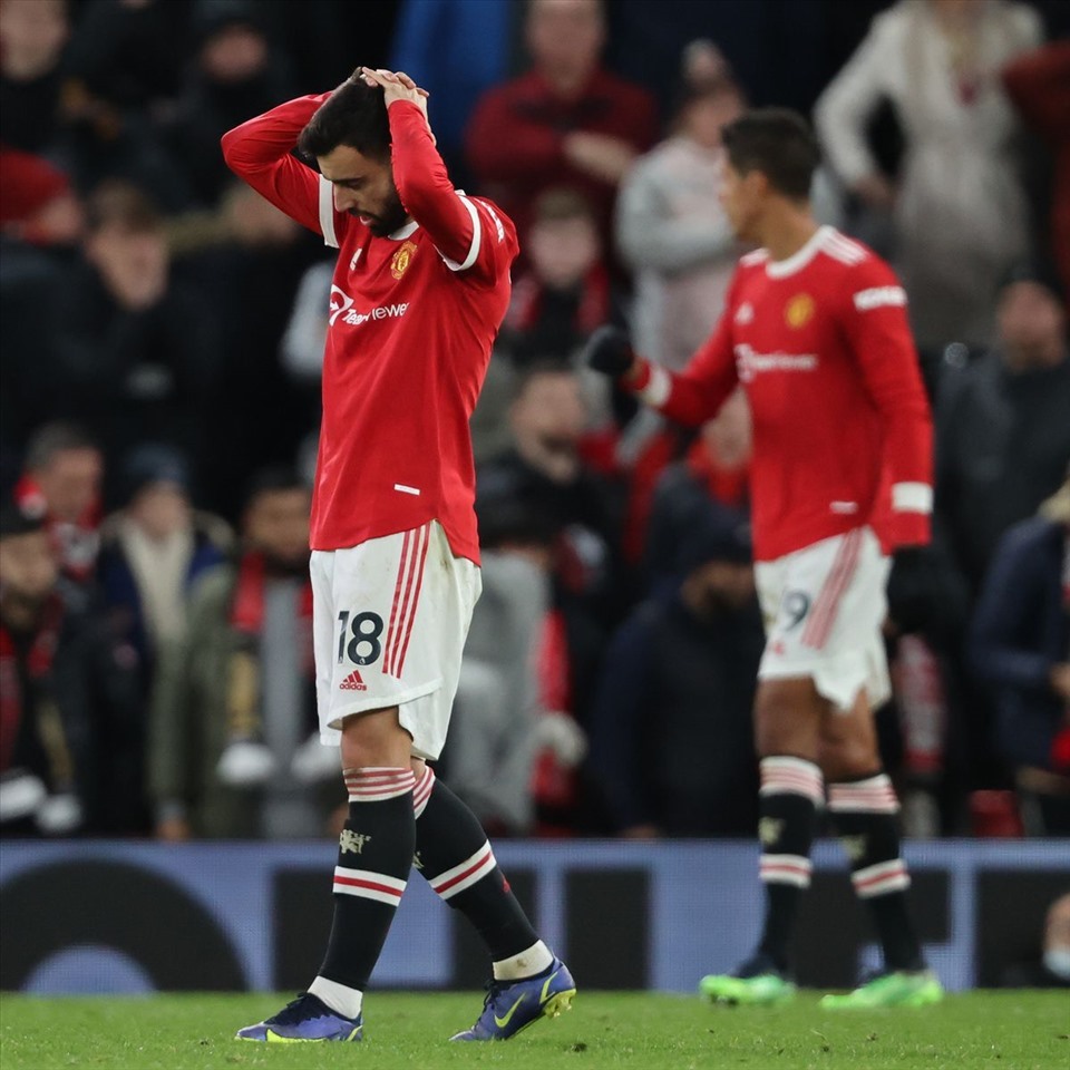 Sự thất vọng của những người được coi là chủ lực của Manchester United. Ảnh: AFP