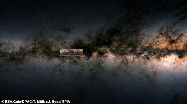 Cấu trúc nằm bên trong Dải Ngân hà, cách xa Trái đất 55.000 năm ánh sáng. Ảnh: ESA/Gaia/DPAC/T.Muller/J.Syed/MPIA