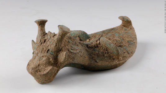 Cổ vật khai quật từ mộ cổ Trung Quốc. Ảnh: Viện Khảo cổ An Dương