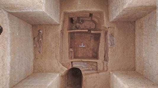 Mộ cổ của gia tộc “Ce” có khả năng đã từng bị trộm mộ. Ảnh: Viện Khảo cổ An Dương