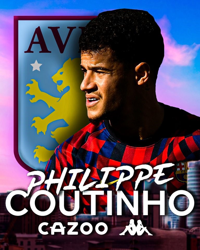 Thông báo của Aston Villa trên trang chủ về bản hợp đồng với Coutinho