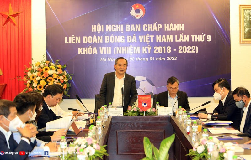 Chủ tịch VFF Lê Khánh Hải phát biểu khai mạc Hội nghị. Ảnh: VFF