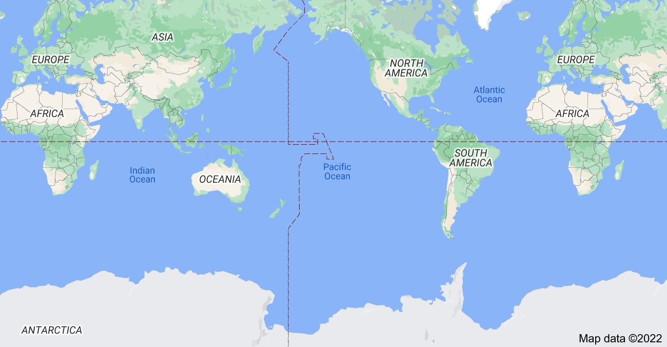 Thái Bình Dương được dự . Ảnh: Map