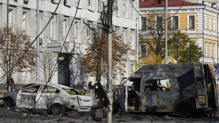 Ngoài Kiev, Nga tấn công loạt thành phố khác của Ukraina nhằm đáp trả vụ tấn công cầu Crimea ngày 8.10. Ảnh chụp màn hình