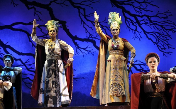 Cảnh diễn trong vở “Vương nữ Mê Linh” của Nhà hát Chèo Hà Nội. Ảnh: Nhà hát Chèo Hà Nội