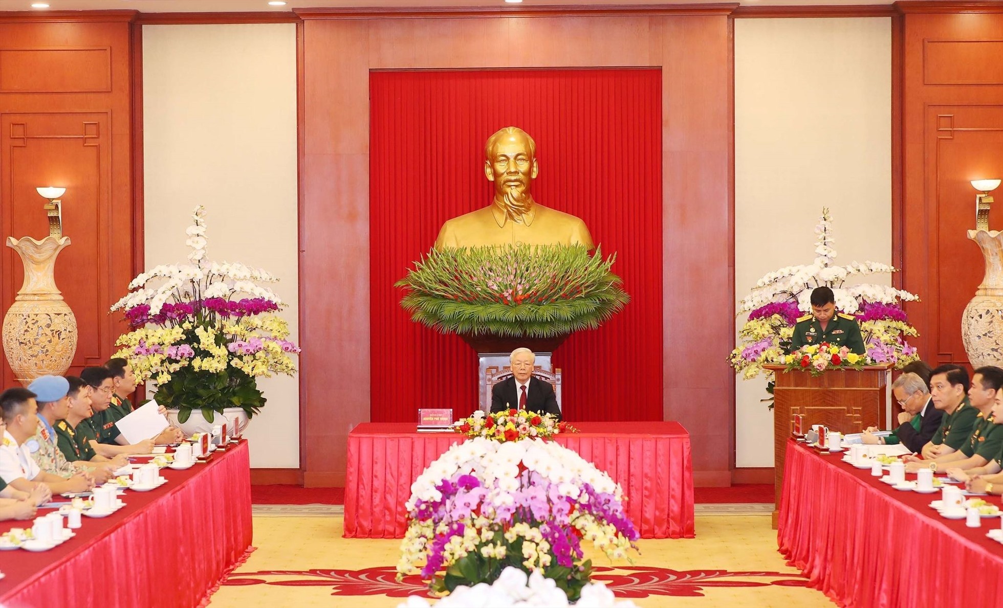 Tổng Bí thư Nguyễn Phú Trọng phát biểu tại buổi gặp mặt. Ảnh: Trí Dũng