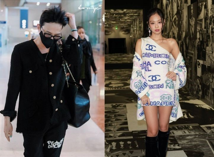 Cũng là đại sứ thương hiệu Chanel nhưng G-Dragon lại trở về Hàn đúng hôm diễn ra show diễn và có sự góp mặt của Jennie nhóm Blackpink. Ảnh: Twitter