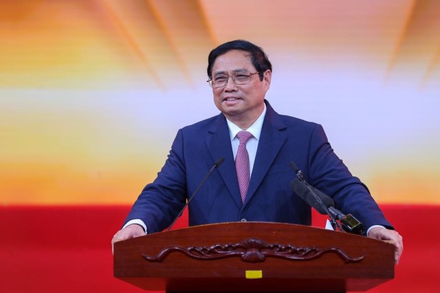 Thủ tướng Phạm Minh Chính phát biểu chỉ đạo tại buổi lễ. Ảnh: Nhật Bắc