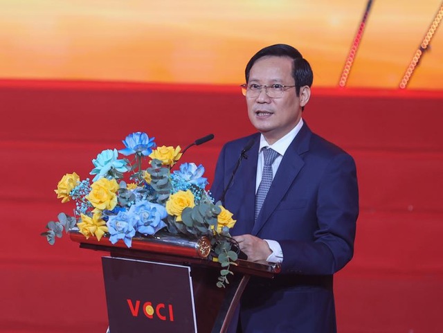 Chủ tịch VCCI Phạm Tấn Công phát biểu khai mạc lễ kỷ niệm. Ảnh: Nhật Bắc
