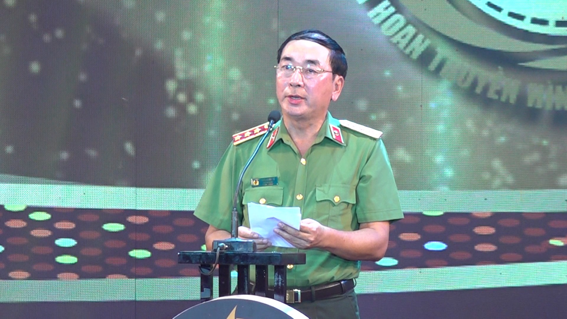 Thượng tướng Trần Quốc Tỏ - Thứ trưởng Bộ Công an phát biểu tại buổi lễ.