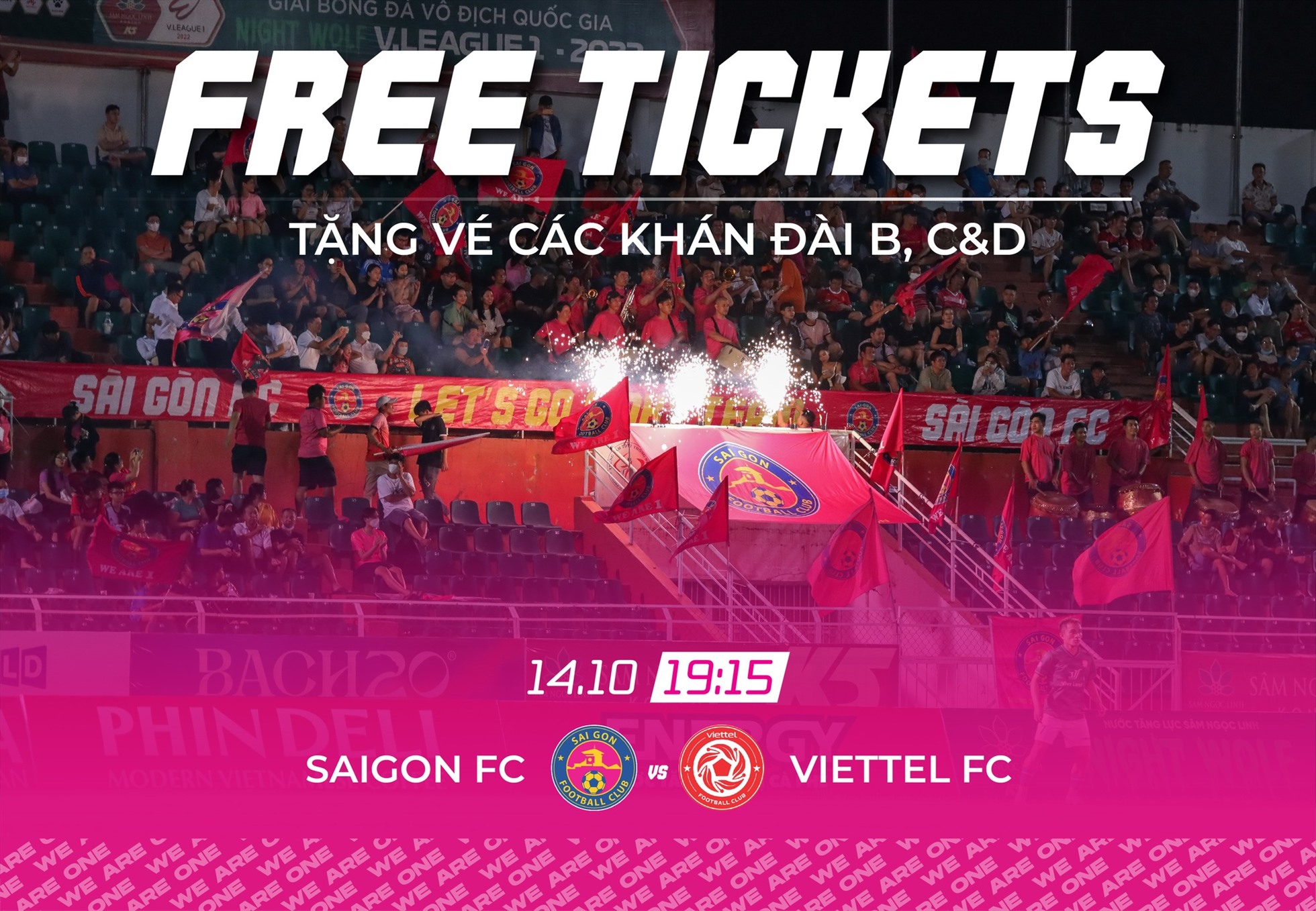 Câu lạc bộ Sài Gòn miễn phí vé cho người hâm mộ vào sân xem trận đấu với Viettel. Ảnh: SGFC