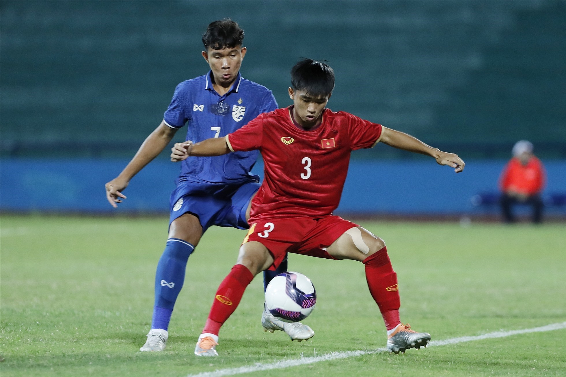Hàng phòng ngự U17 Việt Nam không để thủng lưới bàn nào tại vòng loại U17 Châu Á 2023. Ảnh: AFC