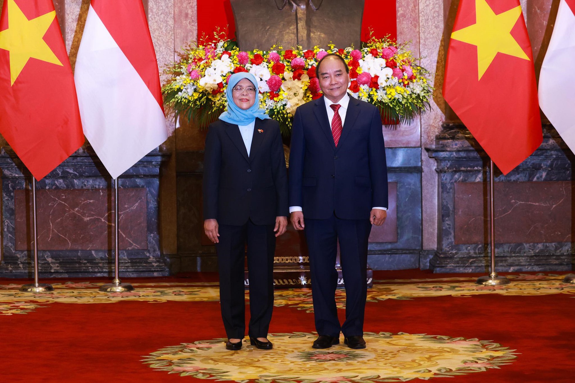Chuyến thăm cấp nguyên thủ đầu tiên của Singapore tới Việt Nam sau 10 năm là sự kiện quan trọng thúc đẩy mạnh mẽ hợp tác giữa hai nước. Ảnh: Hải Nguyễn