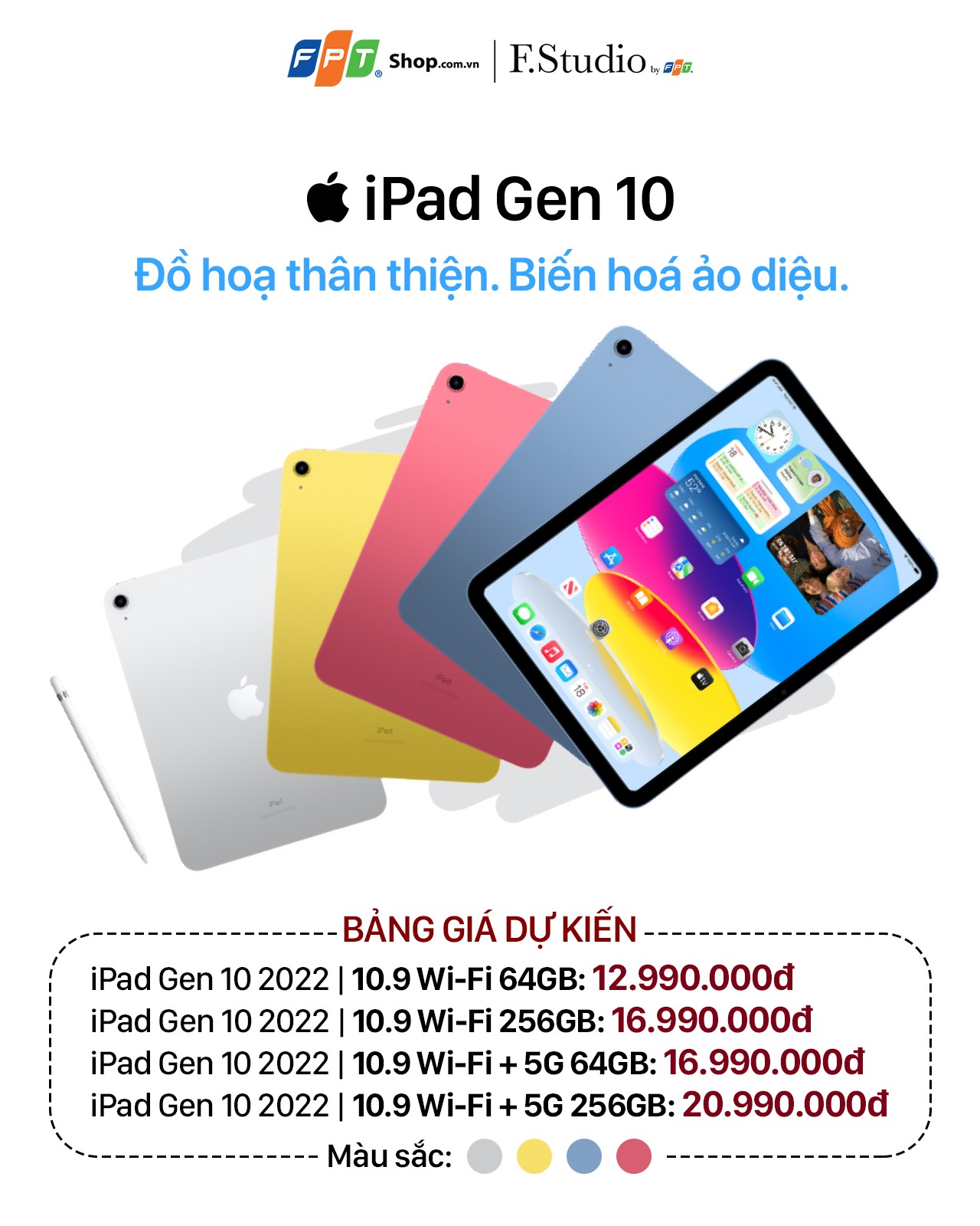 Giá bán dự kiến của iPad Gen 10 khi về Việt Nam. Ảnh: N.H