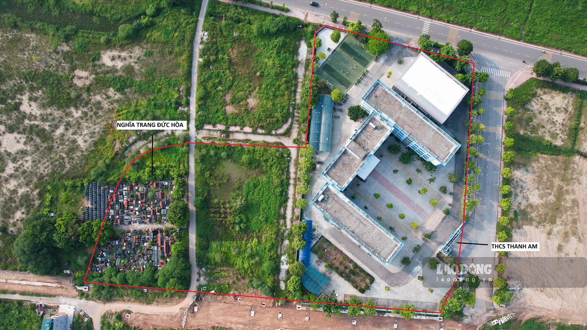 Tương tự, theo quy hoạch phân khu N10, khu vực nghĩa trang Đức Hòa (phường Thượng Thanh, Long Biên), gần trường THCS Thanh Am hiện hữu cũng được quy hoạch xây trường học.