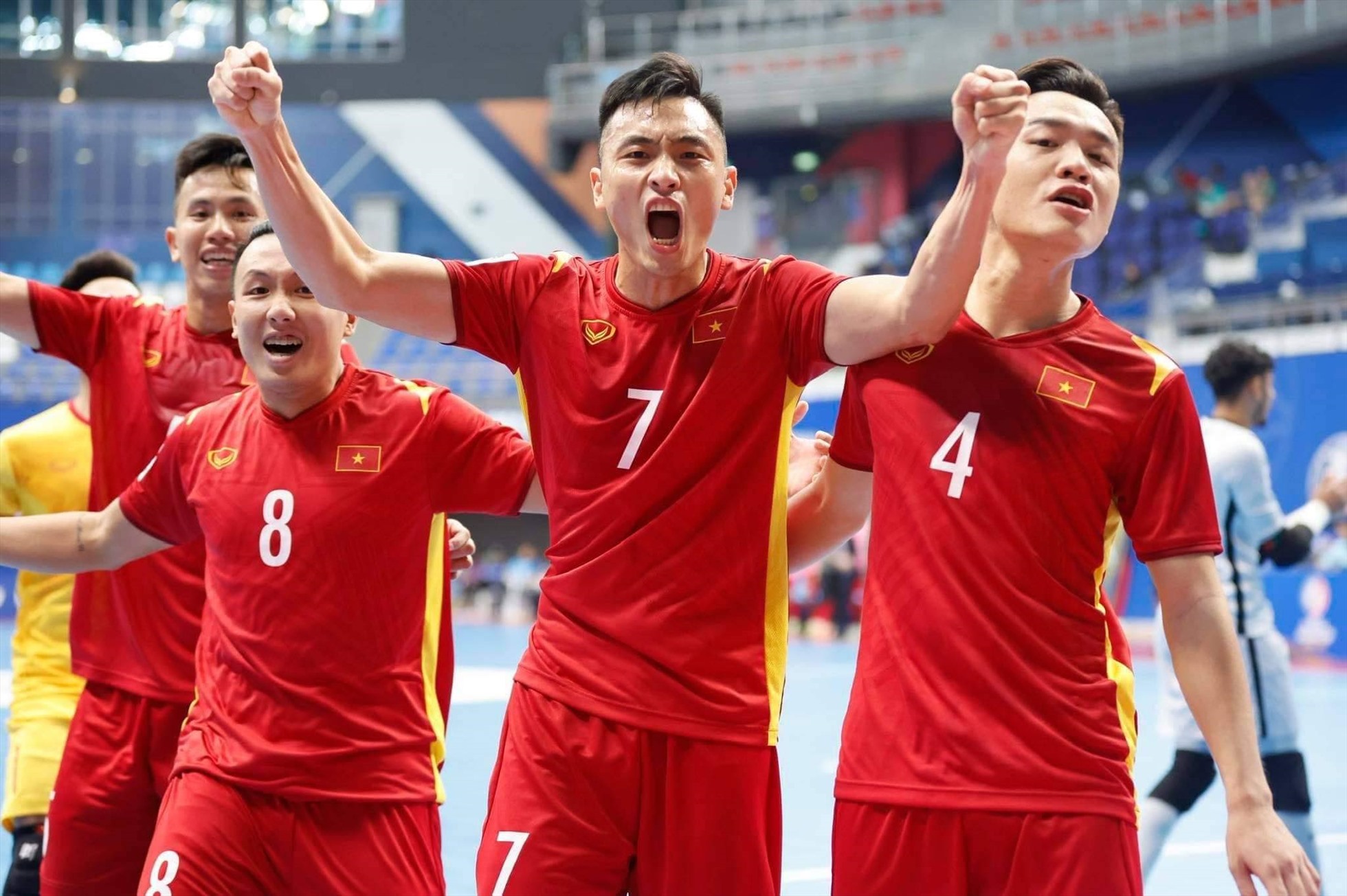 Tuyển futsal Việt Nam góp mặt tại tứ kết giải futsal Châu Á. Ảnh: VFF