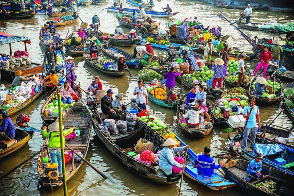 Chợ nổi Ngã Bảy. Ảnh: Vietnam Travellog
