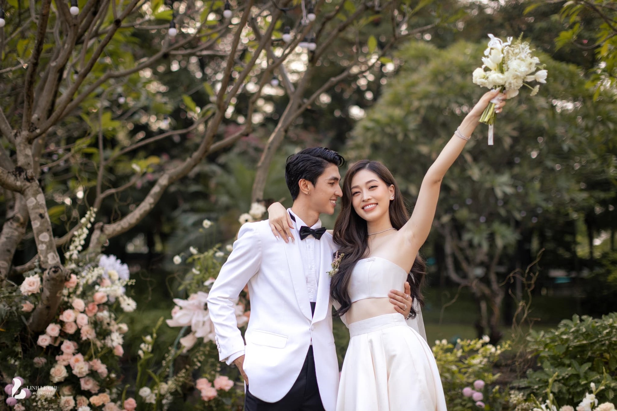 Ngày 21.10, đám cưới Á hậu Phương Nga và Bình An đã được tổ chức tại một khách sạn sang trọng ở Hà Nội. Cặp đôi đã có bữa tiệc riêng tư trước khi vào tiệc chính đãi khách vào buổi tối. Ảnh: Linh Lê Chí.