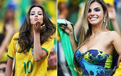 Những hình ảnh xuất hiện ngập tràn trên các khán đài mùa World Cup. Ảnh: AFP