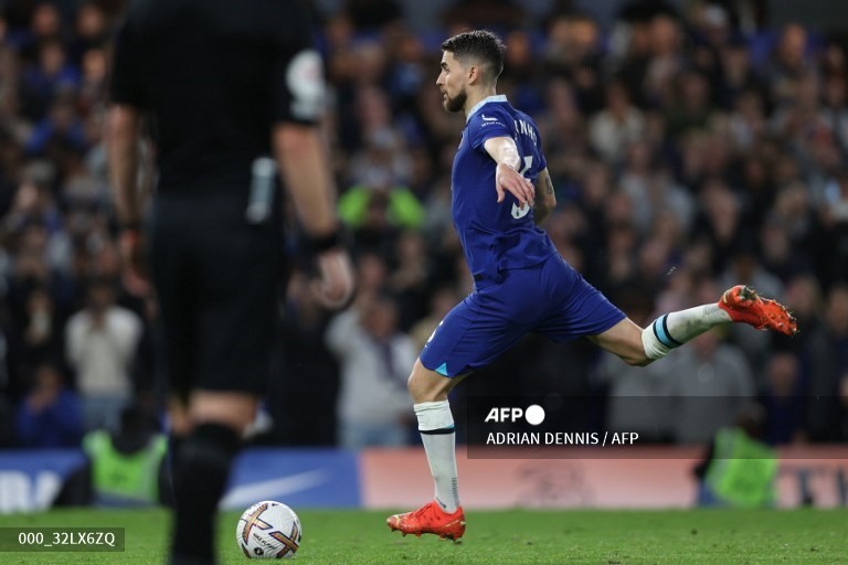 Jorginho lập công mở điểm cho Chelsea. Ảnh: AFP