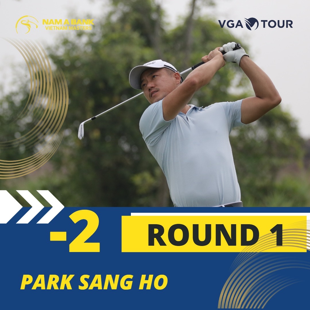 Golfer người Hàn Quốc, Park Sang Ho đang dẫn đầu giải Nam A Bank Vietnam Masters 2022. Ảnh: VGA Tour