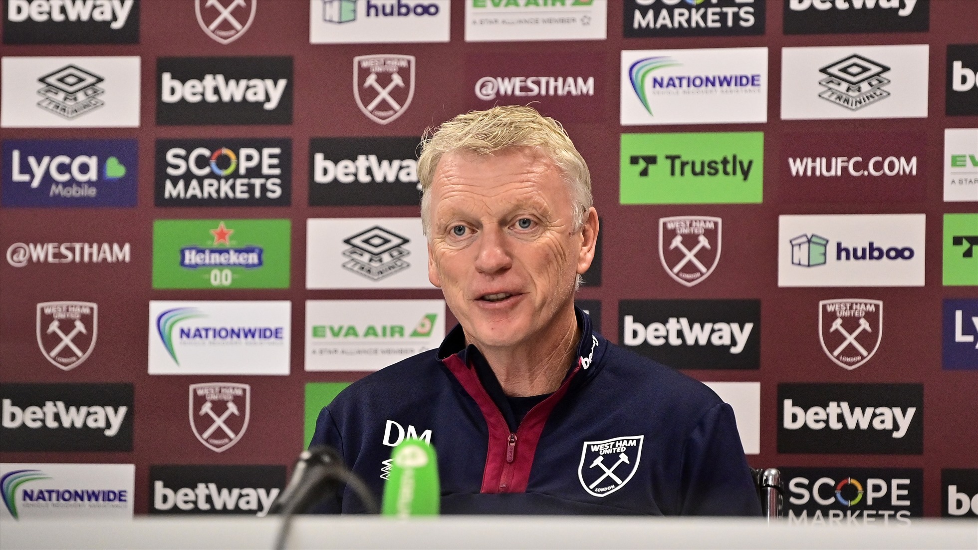 David Moyes trong buổi họp báo trước trận đấu. Ảnh: West Ham FC