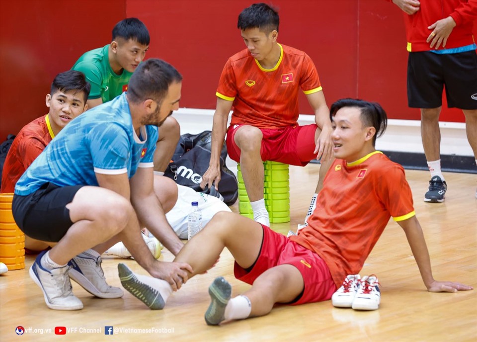 Một số hình ảnh trong buổi tập cuối cùng của tuyển futsal Việt Nam. Ảnh: VFF