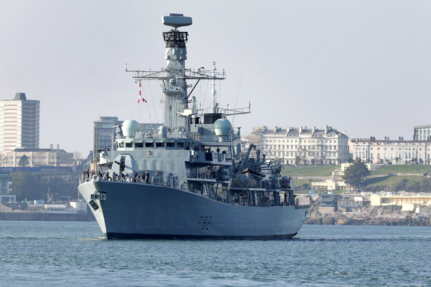Tàu chiến HMS Somerset (F82). Ảnh chụp màn hình