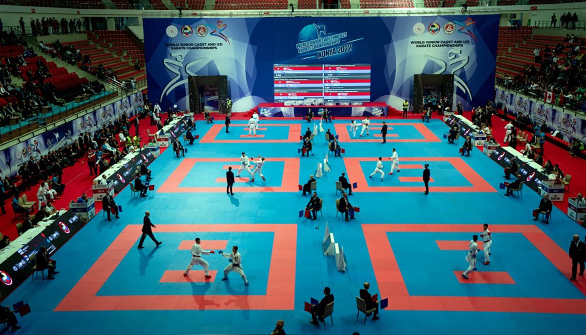 Khung cảnh nhà thi đấu ở Konya, Thổ Nhĩ Kỳ. Ảnh: Liên đoàn karate thế giới.