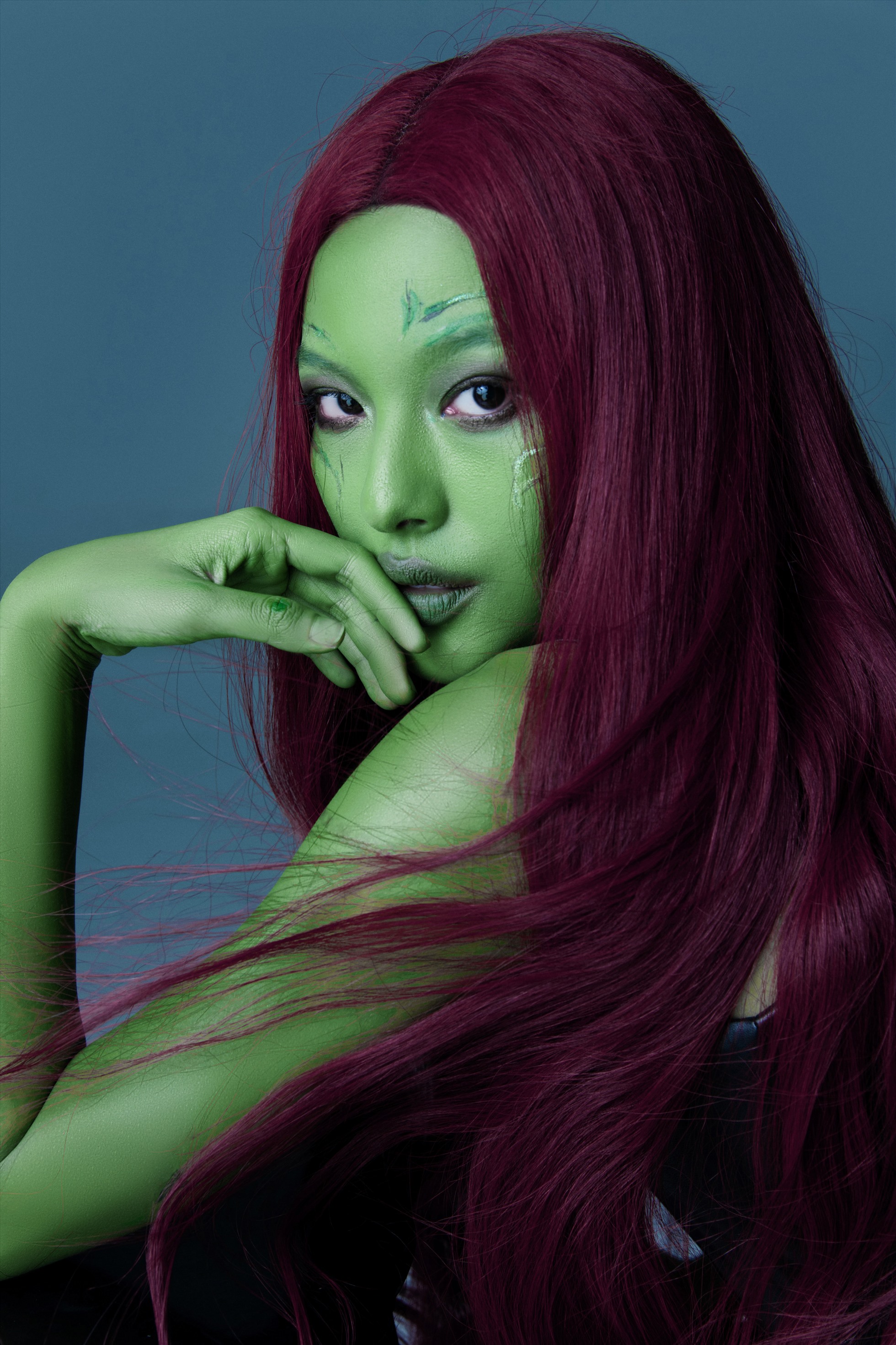 Đặc biệt với nhân vật Gamora, Tú Hảo còn sử dụng hiệu ứng vẽ tranh 3D khiến bức ảnh thêm phần sinh động và sắc nét.