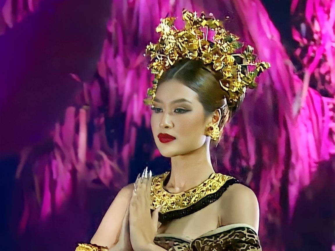 Đoàn Thiên Ân trong một phần thi ở Miss Grand International 2022. Ảnh: SV.