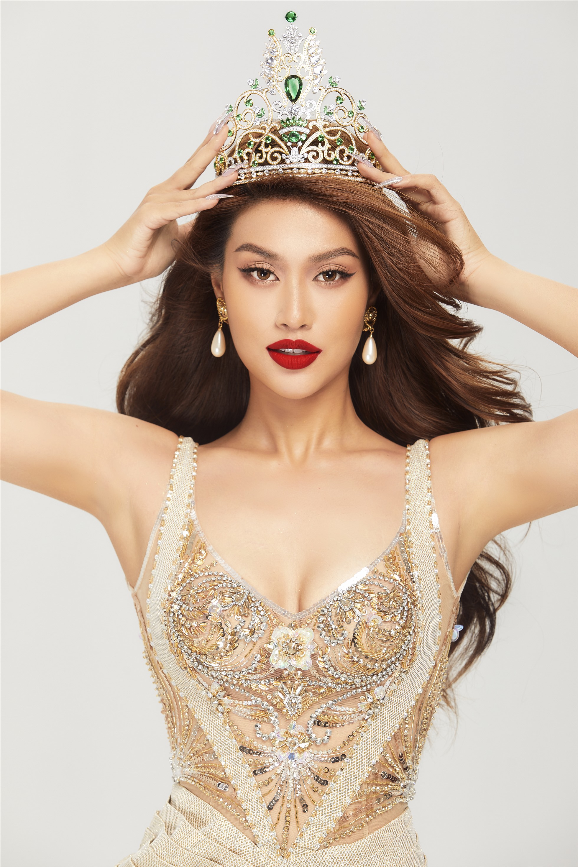 Thiên Ân đã sẵn sàng để chinh chiến tại “Miss Grand International 2022“. Ảnh: NVCC.
