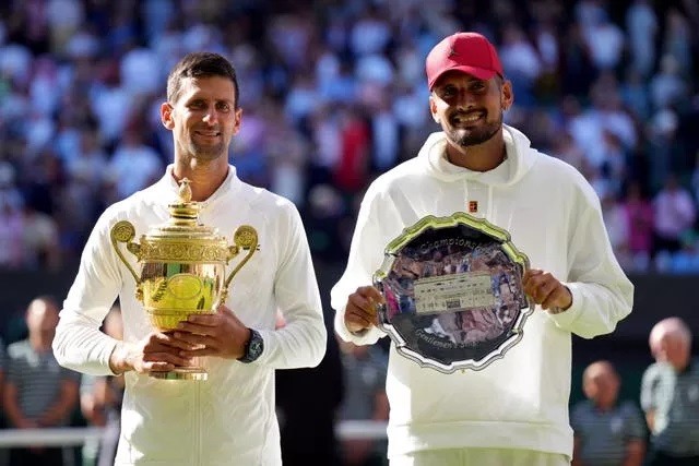Kyrgios (phải) đang có tâm trạng và phong độ tốt thời gian gần đây, với vị trí á quân Wimbledon. Ảnh: Wimbledon