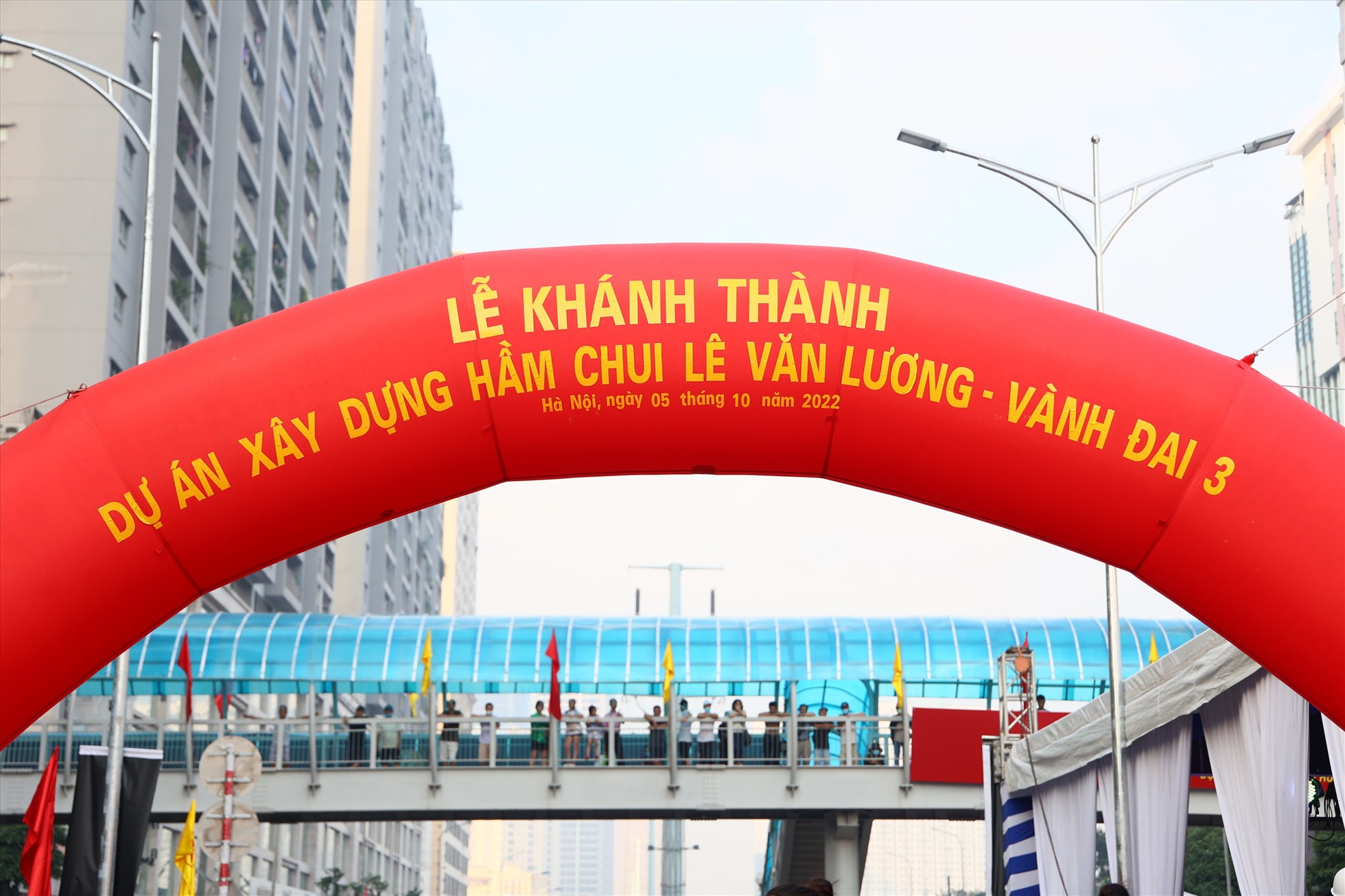 UBND TP Hà Nội đã tổ chức lễ khánh thành công trình xây dựng hầm chui tại nút giao Lê Văn Lương – Vành đai 3.
