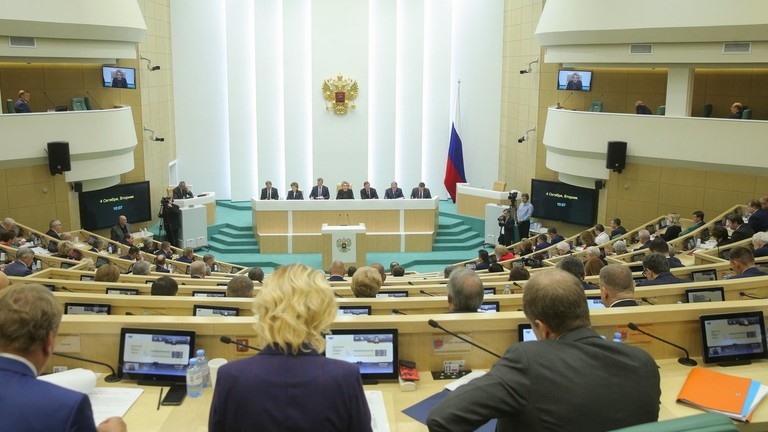 Hội đồng Liên bang (Thượng viện) Nga phê chuẩn hiệp ước sáp nhập 4 vùng lãnh thổ Ukraina vào Nga. Ảnh: Ảnh: Hội đồng Liên bang