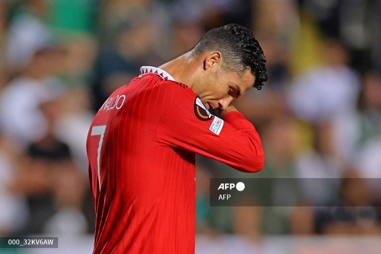 Ronaldo không có duyên ghi bàn trong trận đấu này. Ảnh: AFP